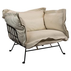 Fauteuil Floral - Crème Bouclé