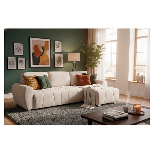 (Slaap)Bank + Chaise Longue Morgan - Taupe - Afbeelding 2