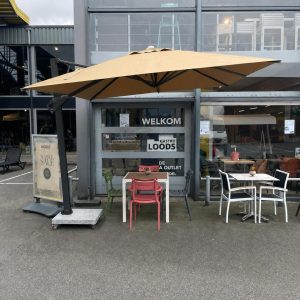 HiGold Zweefparasol Ecru/Zwart- 3 x 3