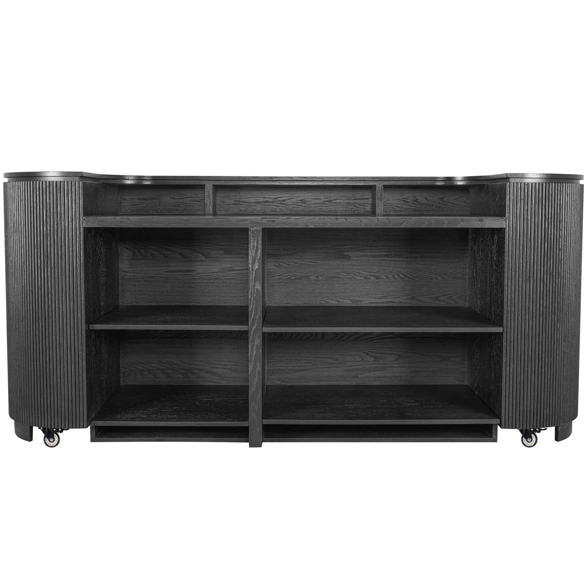 Bar Campania - Zwart Eiken - 240cm - Wieltjes - Afbeelding 4