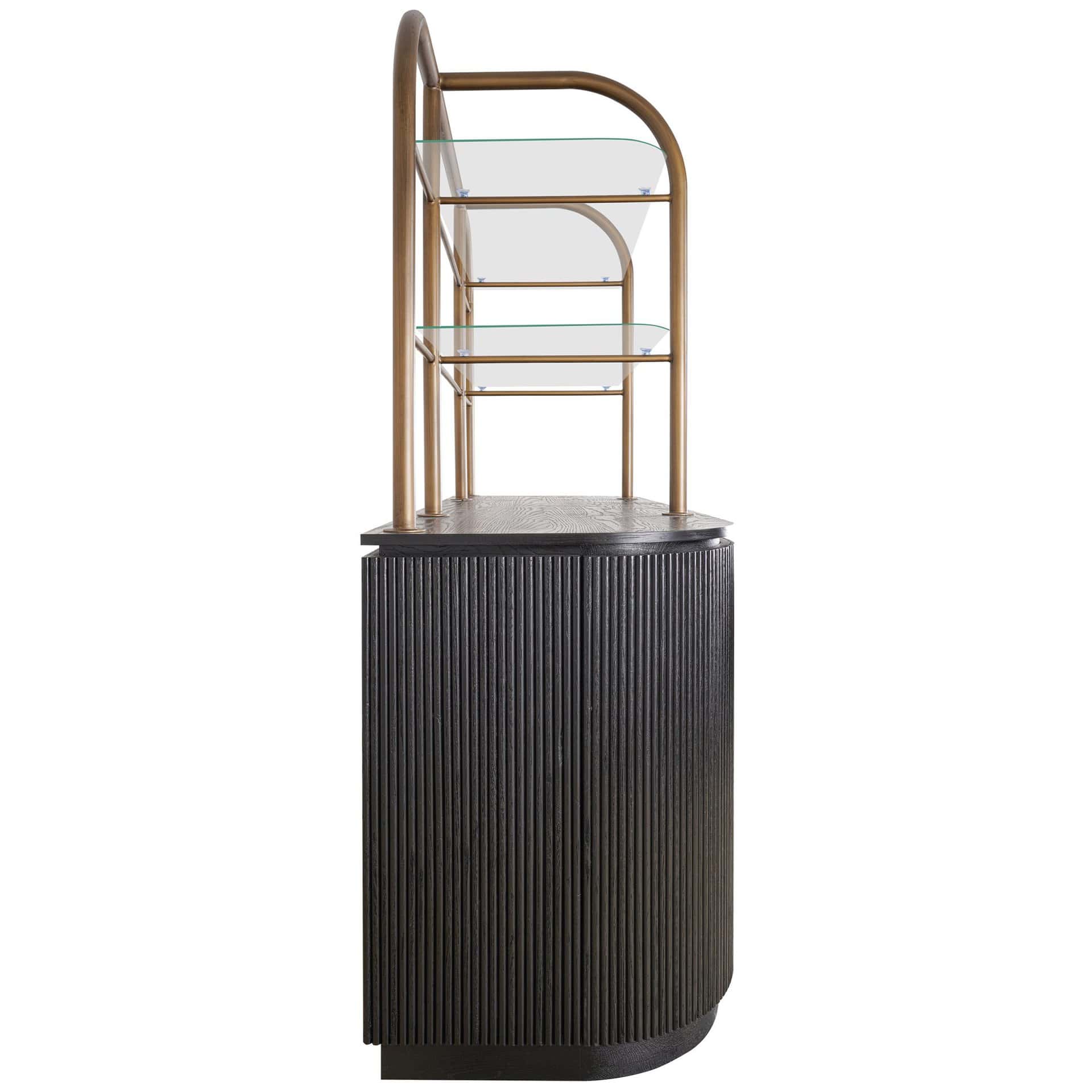 Wandkast Salerno - Zwart Eiken - 200cm - Wieltjes - Afbeelding 3