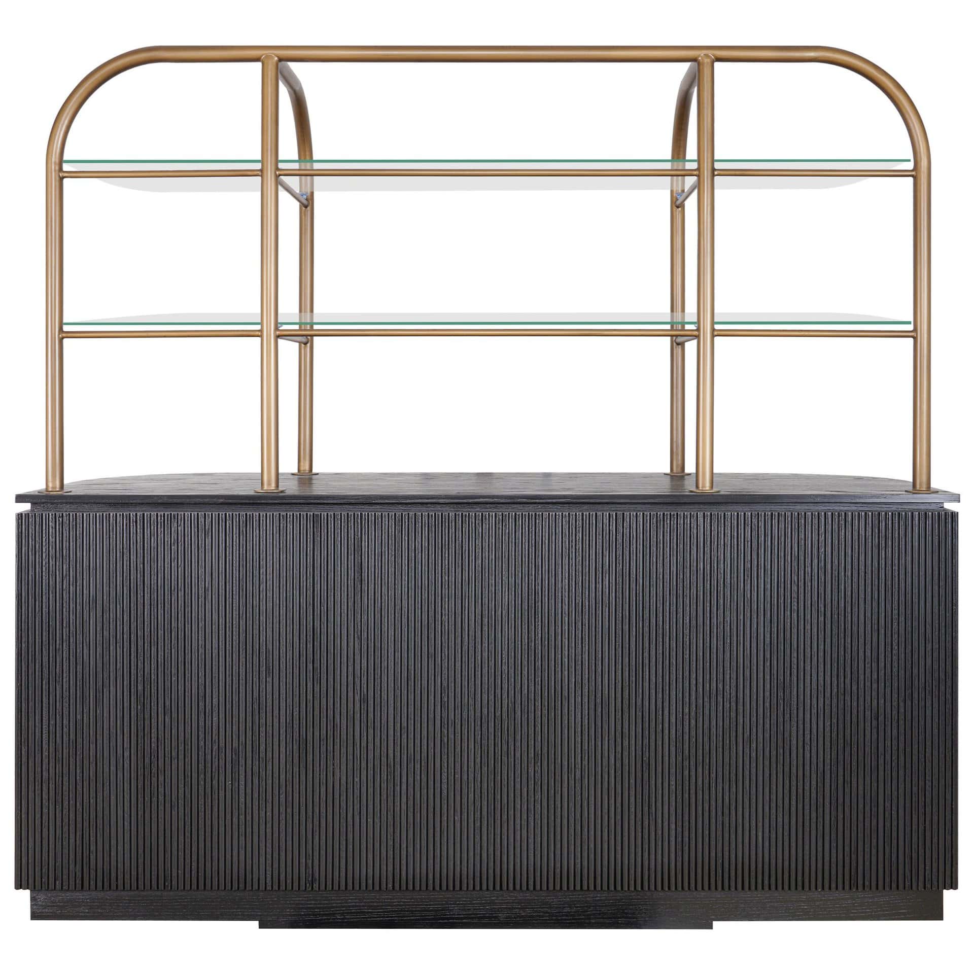 Wandkast Salerno - Zwart Eiken - 200cm - Wieltjes - Afbeelding 4