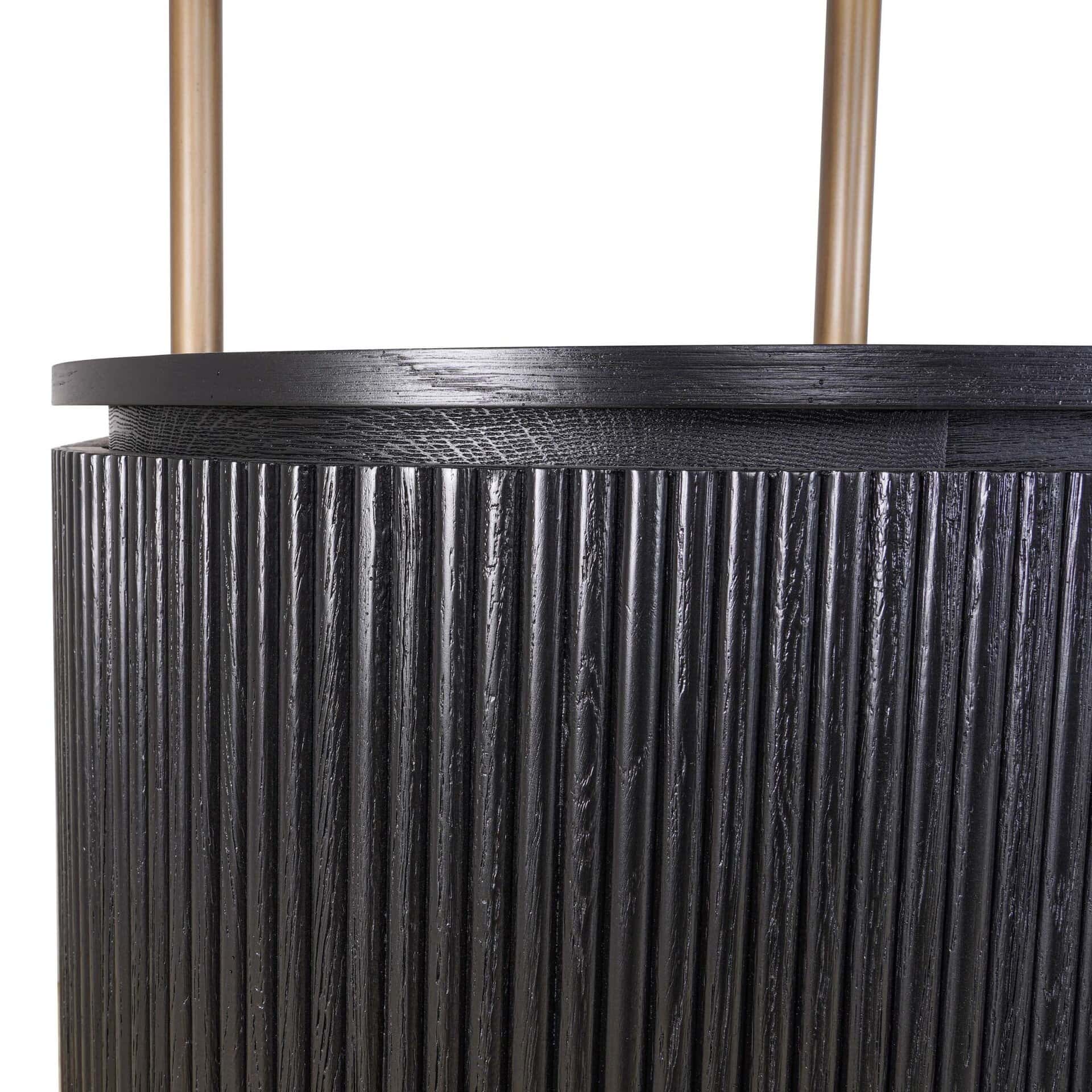 Wandkast Salerno - Zwart Eiken - 200cm - Wieltjes - Afbeelding 5