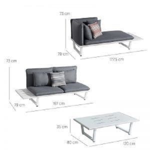 Alternative view of HIGOLD Sophia Hoekloungeset - Grijs - 3-delig