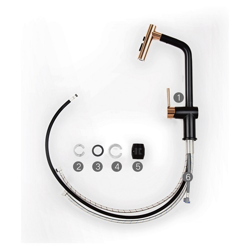 Higold BN1.0 Uittrekbare Keukenkraan - Goud/Zwart - 42,5 cm - Afbeelding 4