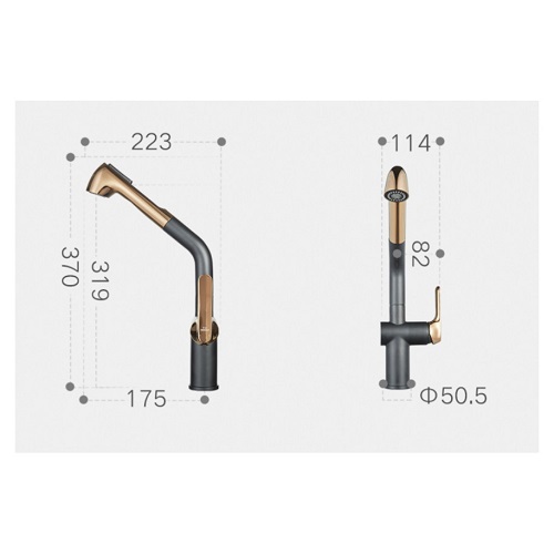 Higold BN4.0 Keukenkraan - Rosé/Zwart - 37 cm - Afbeelding 3