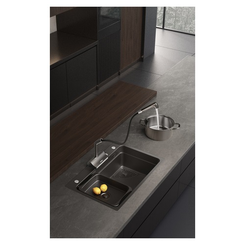 Higold BN5.0 Waterval Keukenkraan - Gun Metal - 37 cm - Afbeelding 3