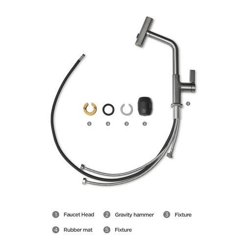 Higold AN4.0 Uittrekbare Keukenkraan - Gun Metal - 41,2 cm - Afbeelding 6