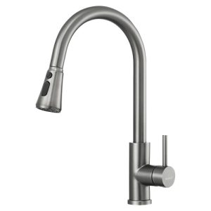 Higold Uittrekbare Keukenkraan - Gun Metal - 40,8 cm