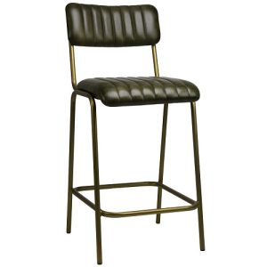 Barkruk JENSON - Groen - Gouden frame - Halfhoog