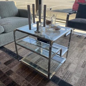 CURVE CONSOLE TABLE W/ GLASS - OUTLET