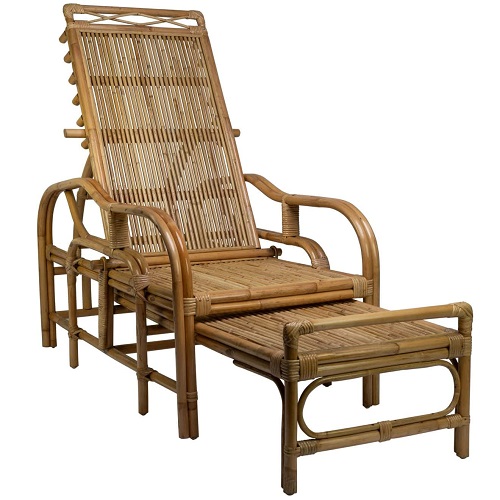 Terrasstoel Loungebed Solena - Naturel - Rotan