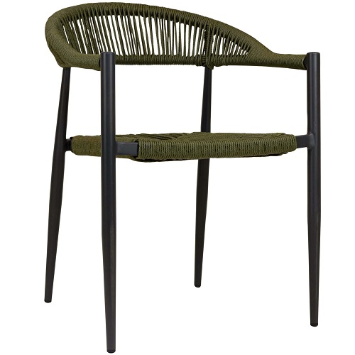 Jonah Terrasstoel - Charcoal/Groen