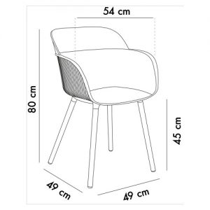 Alternative view of Terrasstoel Shell - Armstoel - Olijfgroen