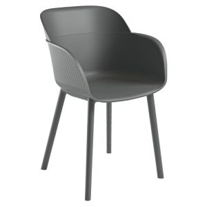 Terrasstoel Shell - Armstoel - Antraciet