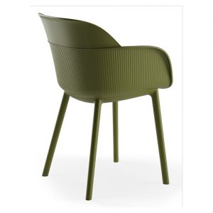 Alternative view of Terrasstoel Shell - Armstoel - Olijfgroen