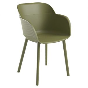 Terrasstoel Shell - Armstoel - Olijfgroen