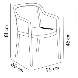 Alternative view of Terrasstoel Octa - Armstoel - Taupe