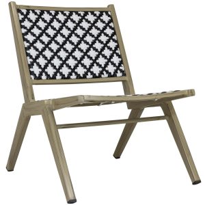 Terrasstoel Javi-IV - Licht bamboe - Zwart/Wit