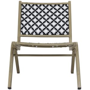 Alternative view of Terrasstoel Javi-IV - Licht bamboe - Zwart/Wit