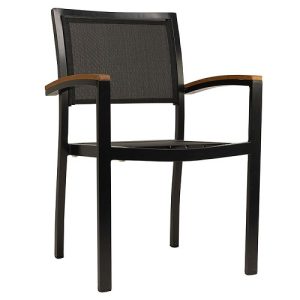 Terrasstoel Cenon - Textileen - Zwart