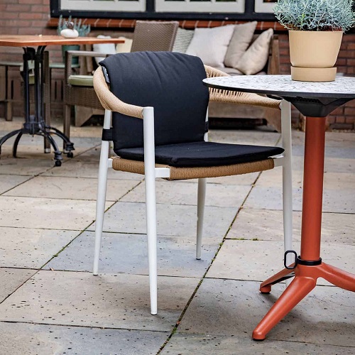 Jonah Terrasstoel - Wit/Naturel - Afbeelding 3