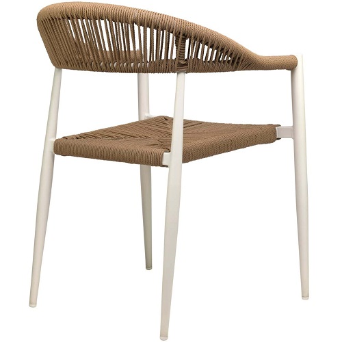 Jonah Terrasstoel - Wit/Naturel - Afbeelding 2