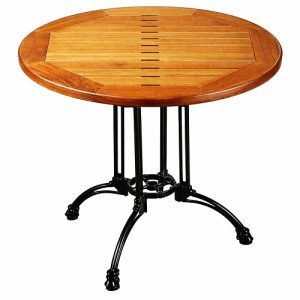 Terrastafelblad teak ø100cm icm terrasonderstel Tivoli Gietalu 4G Zwart