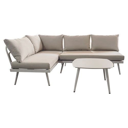 MORGAN LOUNGE SET - 3PCS - WIT/BEIGE