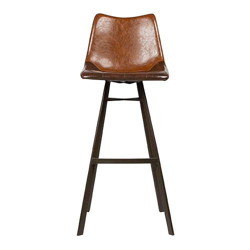 Barkruk Davey – Cognac – Kunstleer - Afbeelding 2