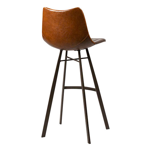 Barkruk Davey – Cognac – Kunstleer - Afbeelding 4