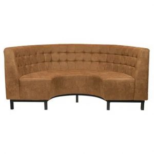 Bank Viggo – Cognac – Rond – Kunstleer