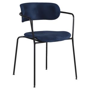 Armstoel Olivia - Donkerblauw - Velours