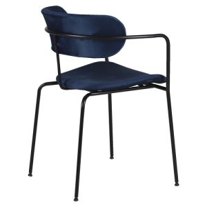 Alternative view of Armstoel Olivia - Donkerblauw - Velours
