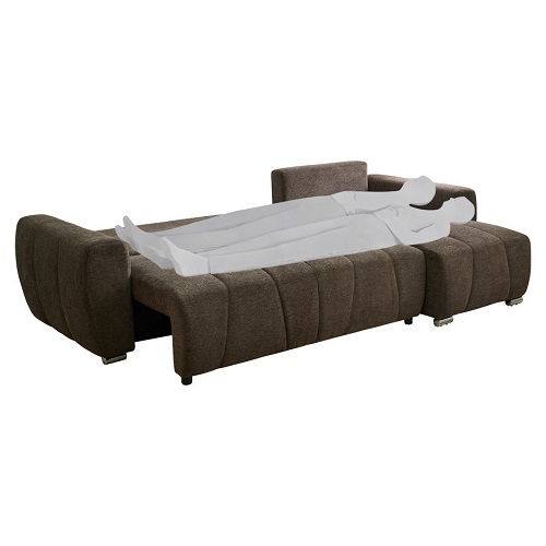 (Slaap)Bank + Chaise Longue Morgan - Donkerbruin - Afbeelding 6