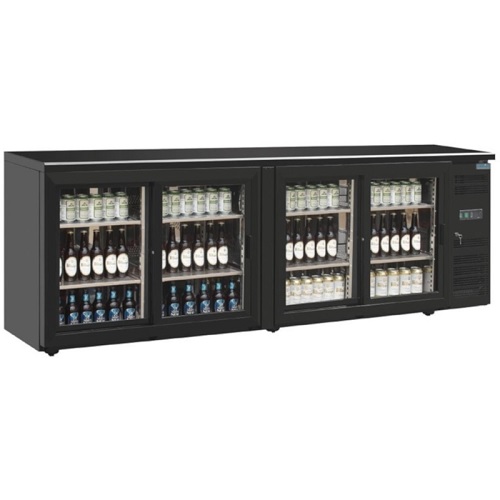BarKoelkast glazen deur - 618 Liter - 4 deurs - Staal/Glas - Polar - CS103