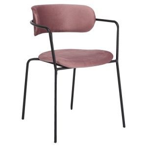 Armstoel Olivia - Oud Roze - Velours