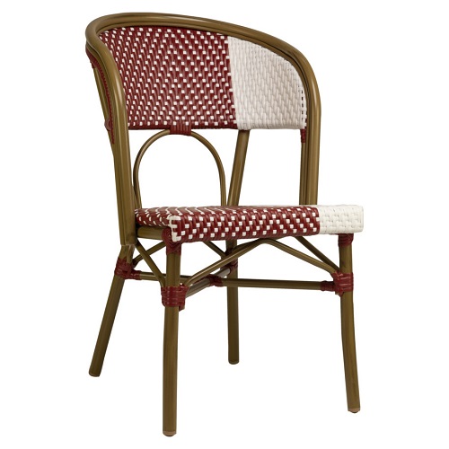 Terrasstoel Santa Cruz- Rood/Wit