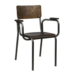 Armstoel Skool – Bruin – Hout