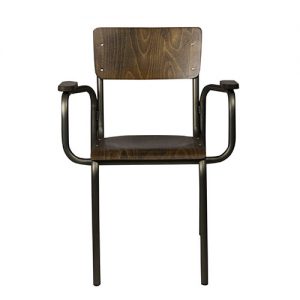Alternative view of Armstoel Skool – Bruin – Hout