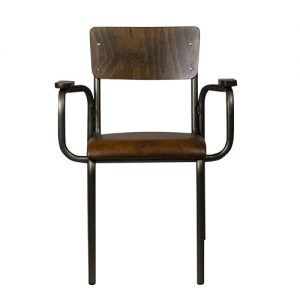 Alternative view of Armstoel Skool – Kunstleer/Hout