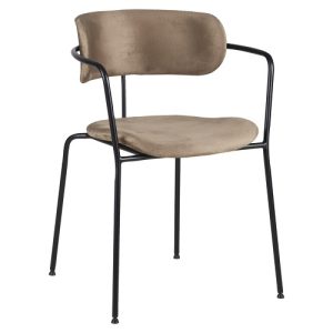 Armstoel Olivia - Oud Taupe - Velours