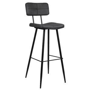 Barkruk Teddy – Antraciet – Kunstleer