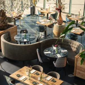 Alternative view of Bank Viggo – Smoke – Rond – Kunstleer