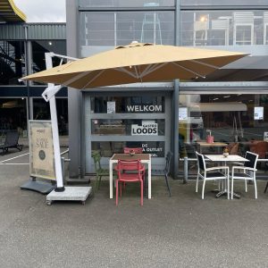 HiGold Zweefparasol Ecru/Wit - 3 x 3