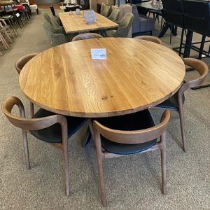 MASSIEF EIKEN TAFEL 150CM INCL ONDERSTEL - OUTLET