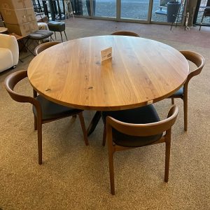 MASSIEF EIKEN TAFEL 150CM INCL ONDERSTEL - OUTLET