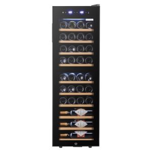 WIJNKLIMAATKAST YH-38B - 2 ZONE - 38 FLESSEN - 90 LITER - GLAZEN DEUR