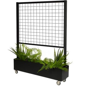 Verrijdbaar windscherm met plantenbak Plexiglas (kopie)