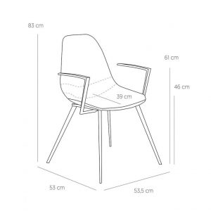 Alternative view of Stoel Willow – Roze – Velours